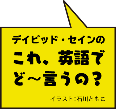 デイビッド・セインのこれ，英語でど～言うの？